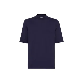 Brunello Cucinelli Jersey Mock Neck T Shirt