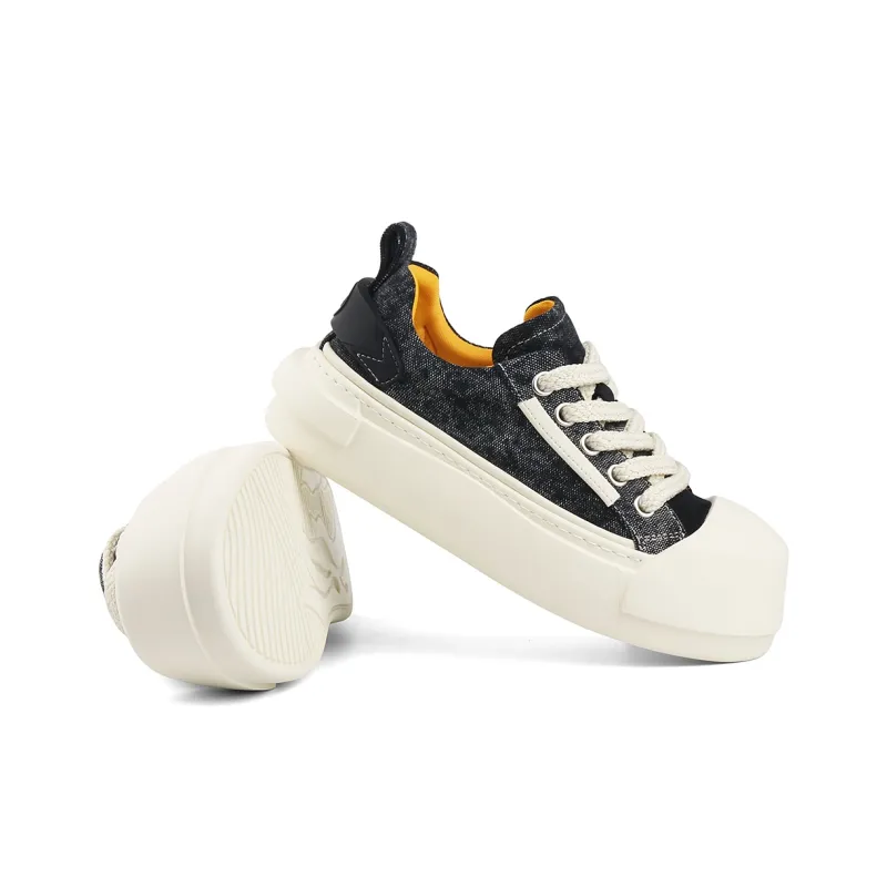 Daying Breathable Height Increase Low Top Canvas Shoes Men's-3
