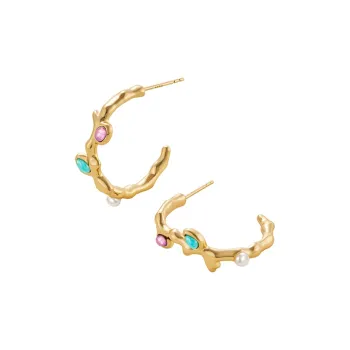 Amber Lollipop Venus Collection Pearl S925 Silver Stud Earrings Women's