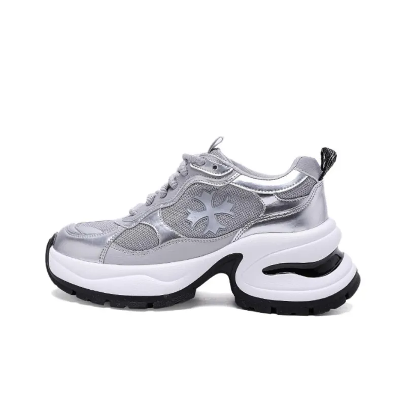 BENZI Anti Slip Wear Resistant Breathable Lightweight Height Increasing Low Top Chunky Sneakers Women's-5