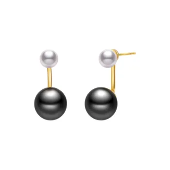 ME LUXE Pearl Hoop Earrings Detachable Multiple Wear Styles Women's