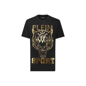 PLEIN SPORT Tiger print Round neck T shirt