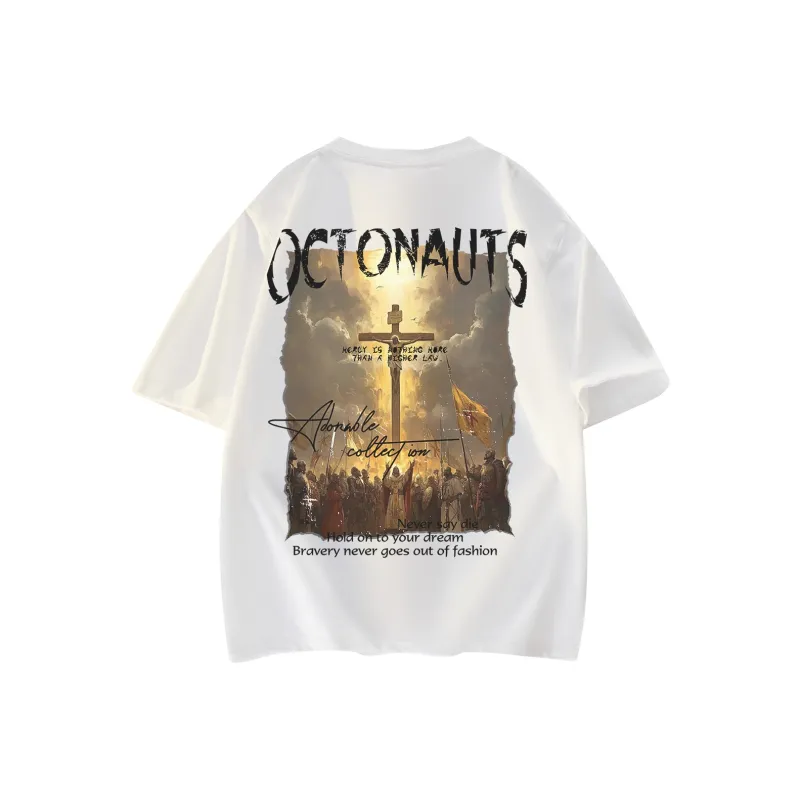 Small Columns Under The Sea T Shirt Unisex White-1