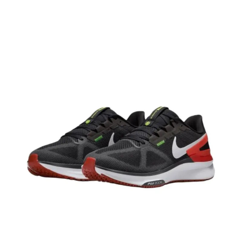 Nike Zoom Structure 25 Cushioning, Breathable, Supportive Low Top Running Shoes Men's Black Red-2