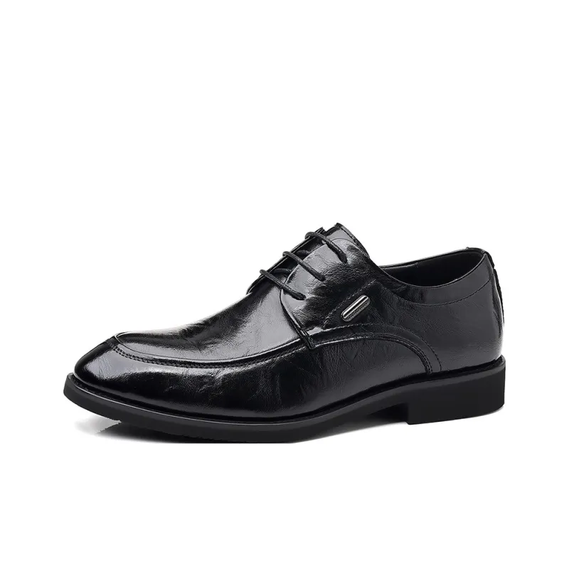 Bull charm Dress Shoes Men Low Top Black/Brown-0