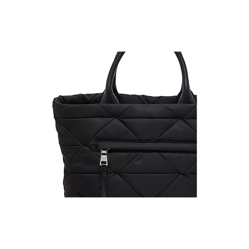 PRADA Thickened Nylon Tote Bag Shopping Bag Handbag Men's Black-3
