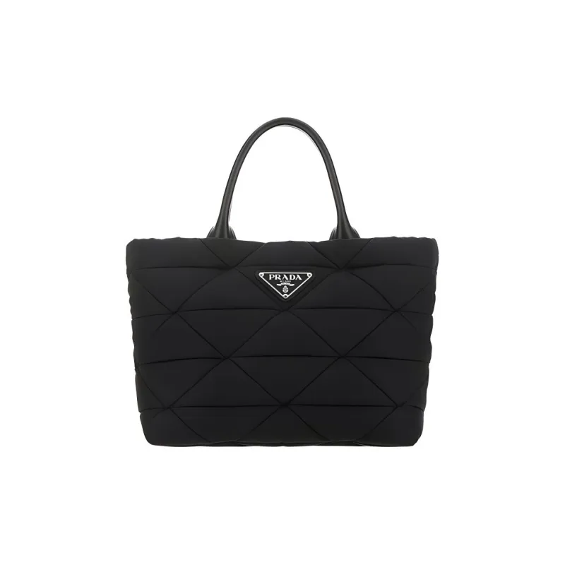 PRADA Thickened Nylon Tote Bag Shopping Bag Handbag Men's Black-0