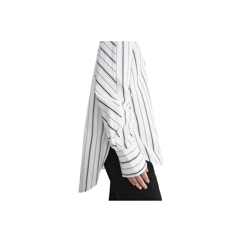 TOTEME Striped Collared Long Sleeve Shirt-4