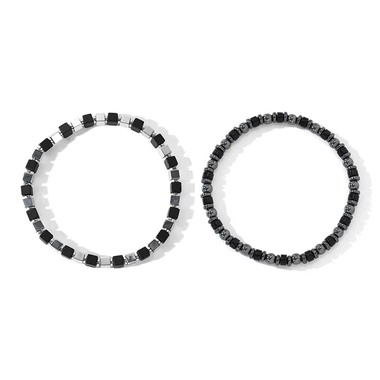 BYG Stainless Steel Hematite Bracelets Men's-3