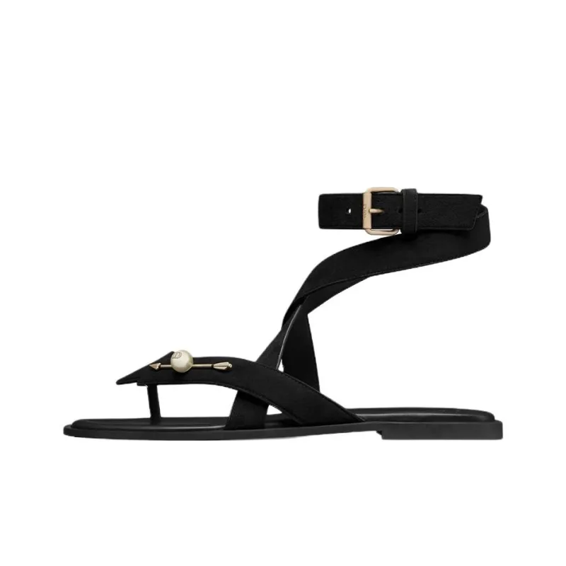 DIOR D Vinity One Strap Sandals Women's Black-0