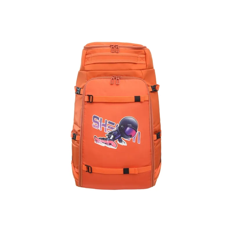 Deli Bear Oxford Backpack Regular Unisex Black Gray Blue/Orange-12