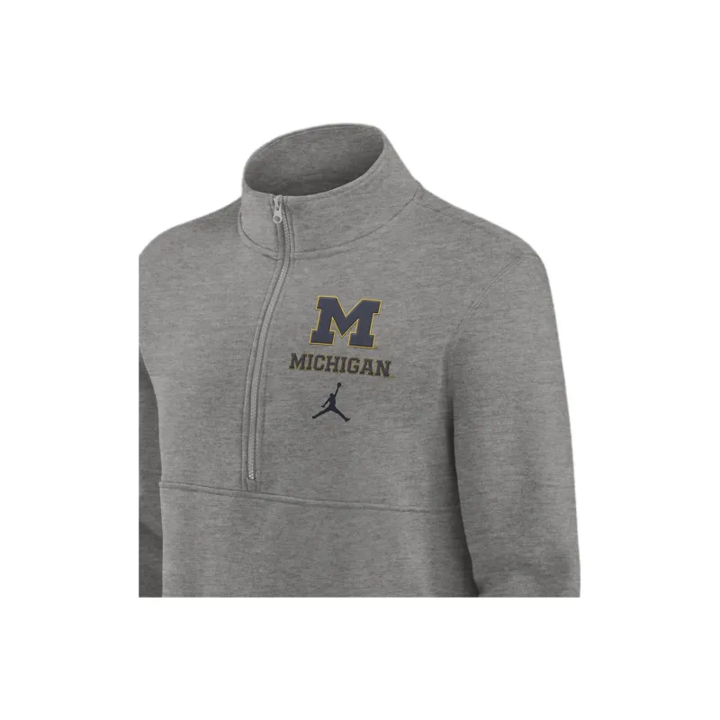 Jordan Michigan Wolverines Primetime Club Men's Jordan College 1/2 Zip Crew-2