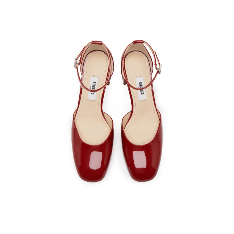 Staccato Chunky Heel Pointed Toe Shiny High Heels 6cm Women's-3