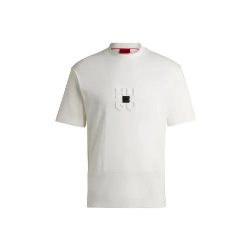 HUGO BOSS Interlock Cotton With cv658 Logos T Shirt Men's White
