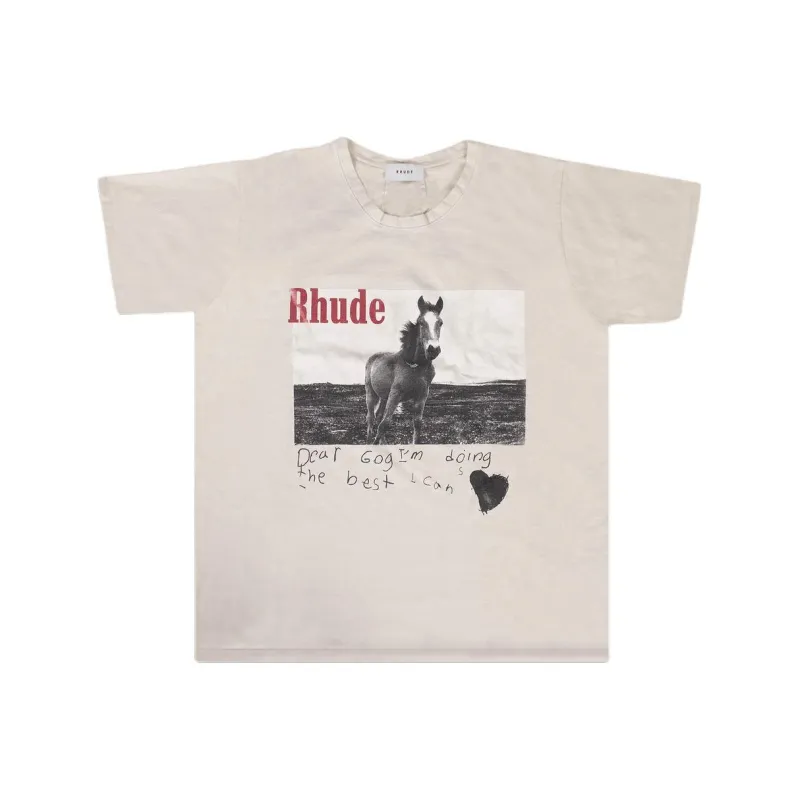RHUDE Horse Print T Shirt-0