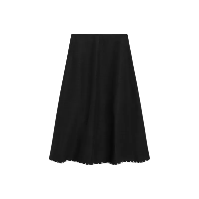 Massimo Dutti Casual Long Skirts Women's Black-1
