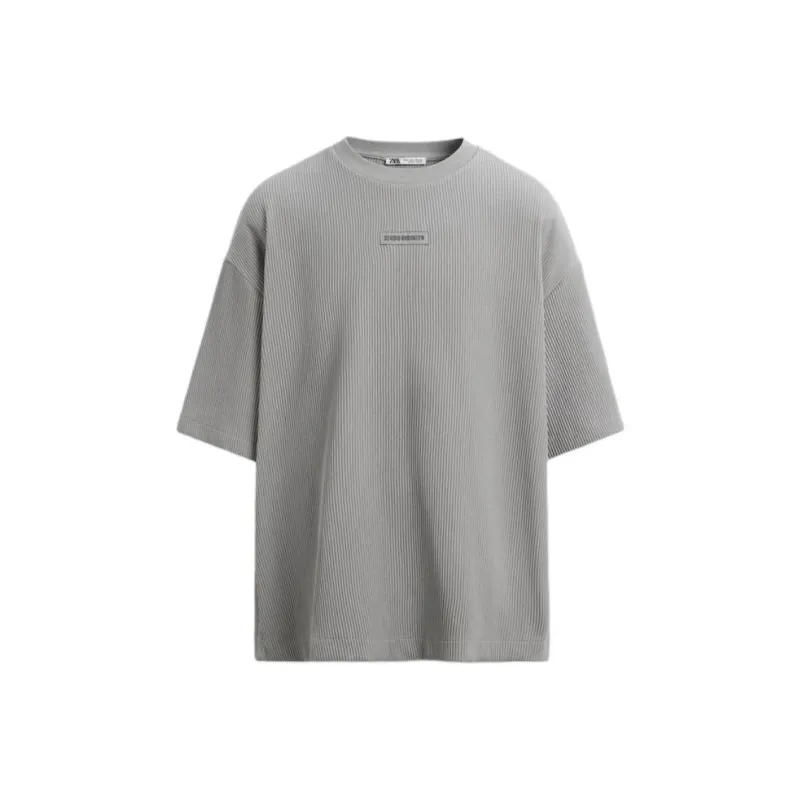 ZARA T Shirts Men Blue Gray-0