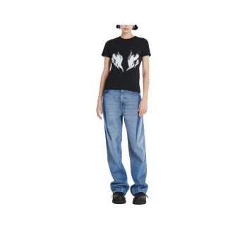 DION LEE FLAME PRINT BABY TEE T-Shirt Unisex BLACK/Black