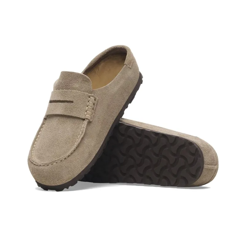 Birkenstock Naples Abrasion Resistant Closed Toe Slippers Men's Taupe Regular Loose Fit-4