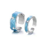 Dark Blue Couple Rings[Narrow Size 6+Loose Fit Size 9]
