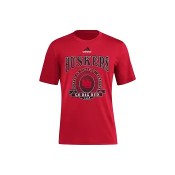 Adidas Free Shipping With AdiClub University Of Nebraska Cornhuskers Short Sleeve Tee