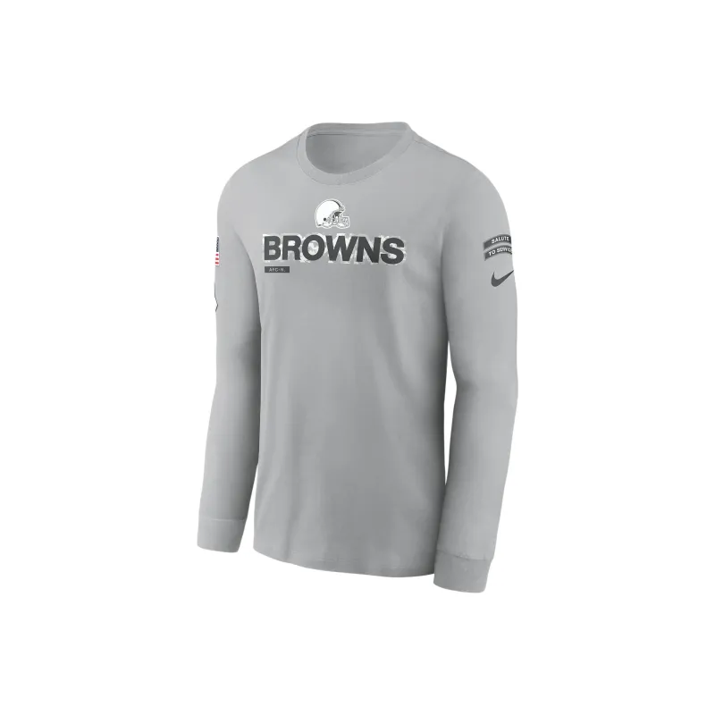 Nike Cleveland Browns Salute To Service Mascot Edge Legend Men's Nike Nfl Long Sleeve T Shirt-0