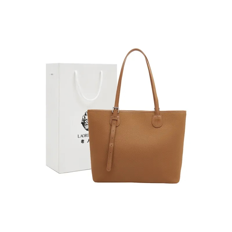 Old Man's Head Top Grain Cow Leather Shoulder Bag Regular Women's Black/Elephant Grey/Caramel-11