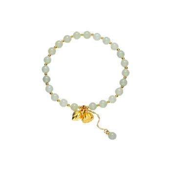 GRACE GIRL Bracelets Pale Greenish White Jade Women's
