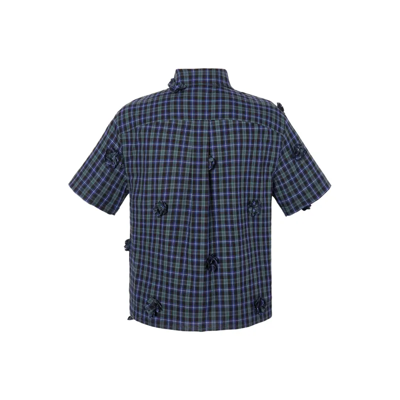 ROCAWEAR Shirt Unisex Black And Green Plaid-1