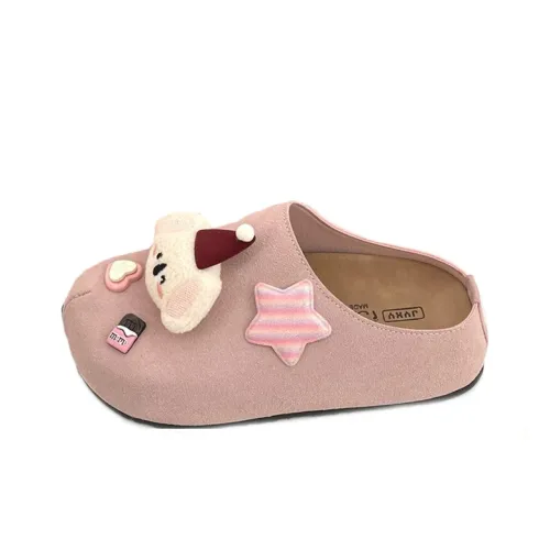 ABCYLM Quiet Abrasion Resistant Slip Resistant Wrap toe Slippers Women's Pink
