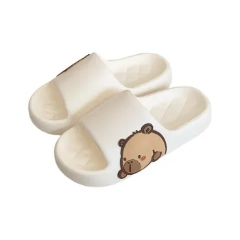 Thin Strips Slippers Unisex, Cream White