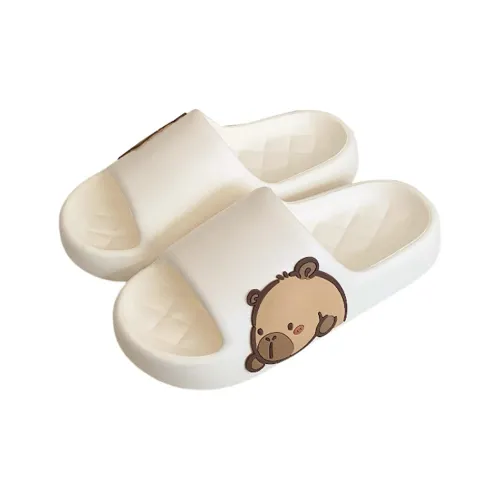 Thin Strips Slippers Unisex, Cream White