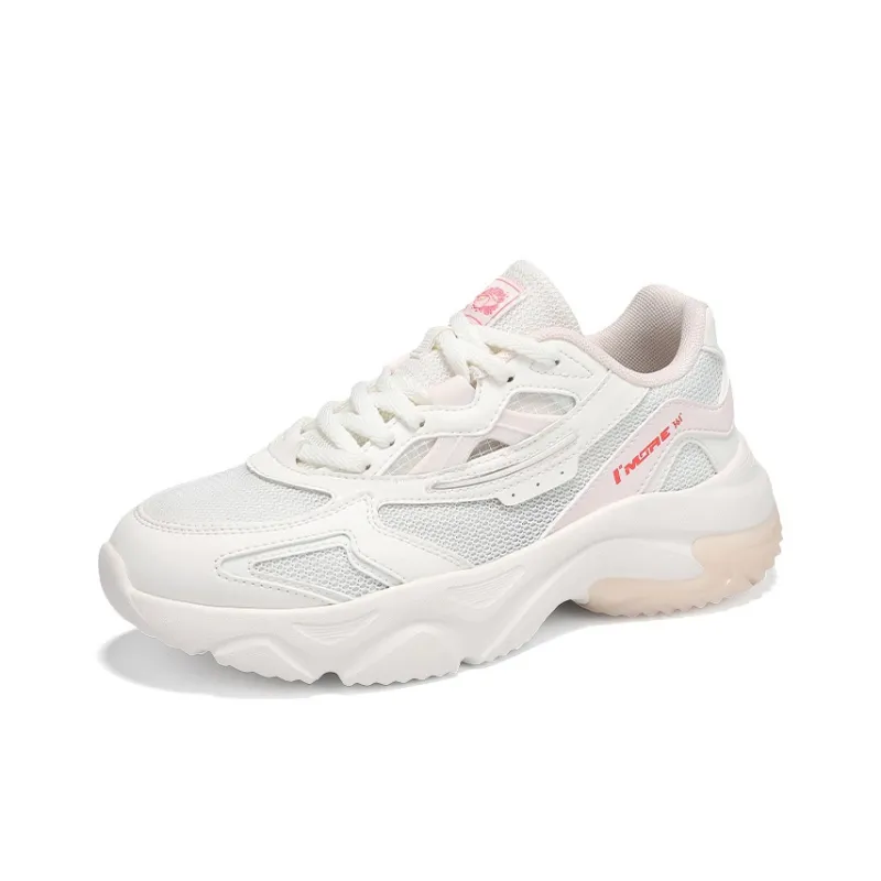 361° Anti Slip Wear Resistant Low Top Casual Shoes Women's Feather White Pink-1