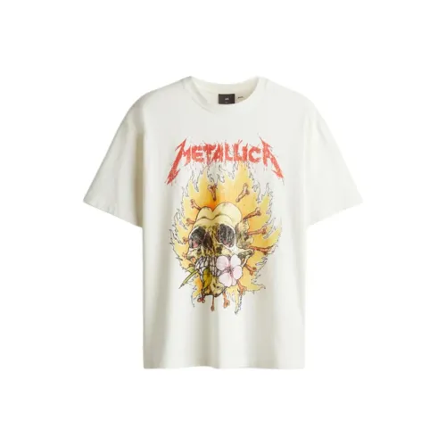 H&M T-Shirt Men's White/Metallica