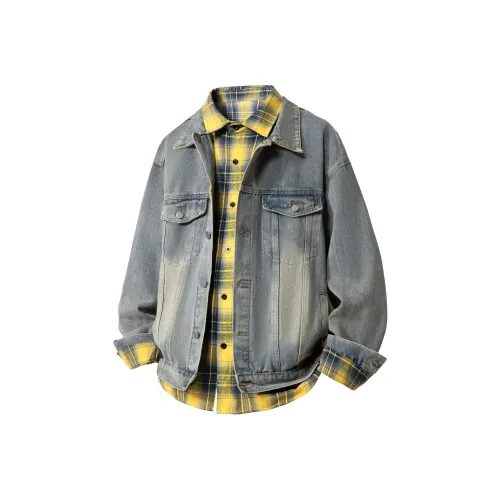 HOKLV Jacket Unisex Black Coat+Yellow Shirt