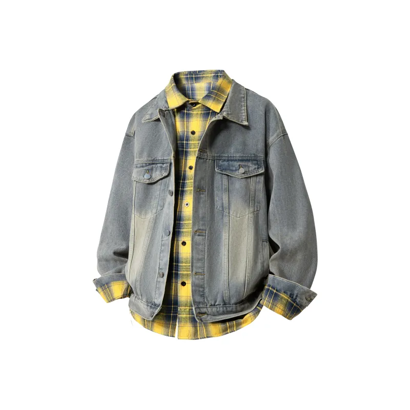 HOKLV Jacket Unisex Black Coat+Yellow Shirt-8