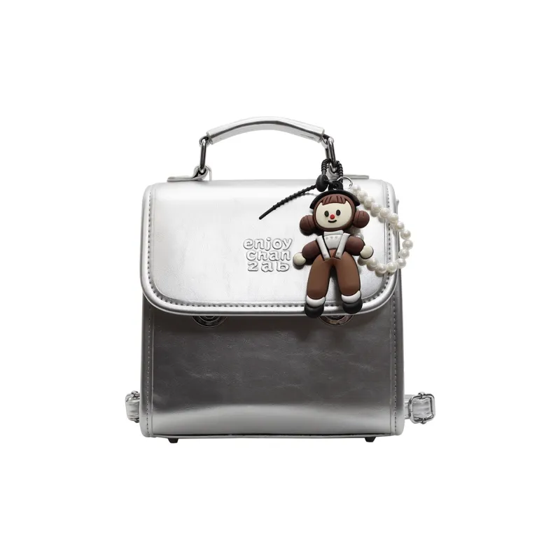 Versman PU Backpack Women's Ecru/Silver/Black/Green-21
