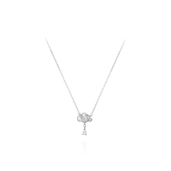NUSQ Sterling Silver Zircon White Mother Of Pearl Necklaces Women's