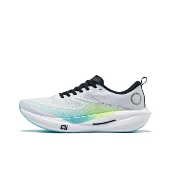 Erke Cushioning Rebound Low Top Physical Fitness Test Physical Exam Running Shoes Men's White Neon Green