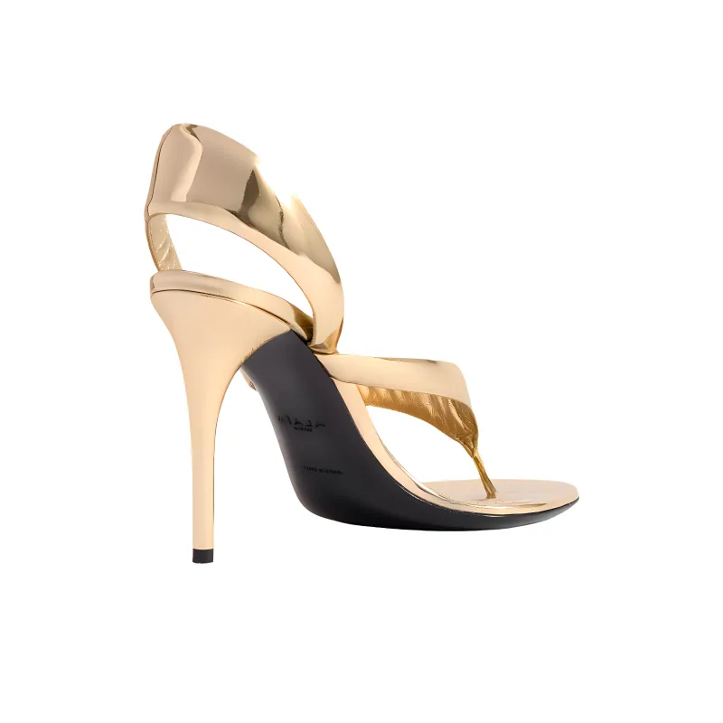 Alaia Strap Sandals 9cm Women's Gold-2