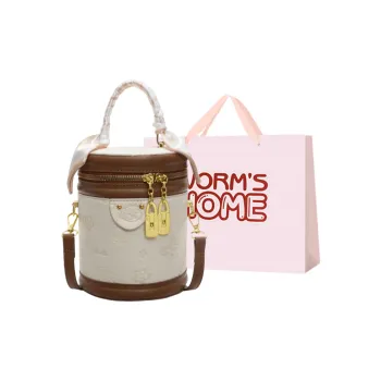 Worm's Home PU Handbag Women's Black/Pink/Brown