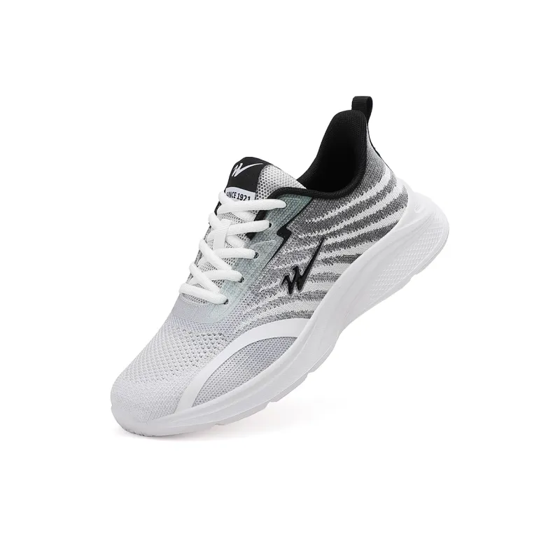 Binary Slip Resistant Lightweight Cushioning Low Top Casual Sprint Running Shoes Women's White Black-1