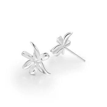 Silver 925 Sterling Silver Stud Earrings Women's