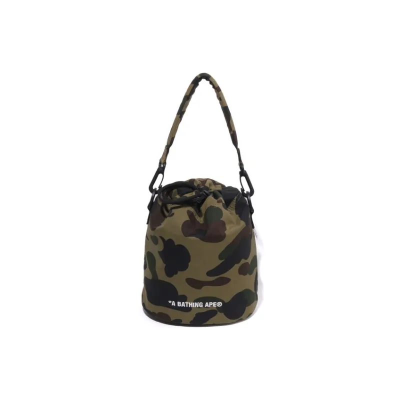 A BATHING APE Fabric Crossbody Bag Unisex Green/Yellow-1