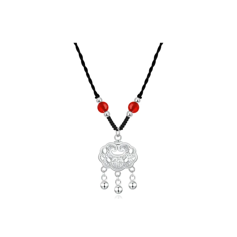 Fortune Gold Chalcedony Box Necklace Women's-8