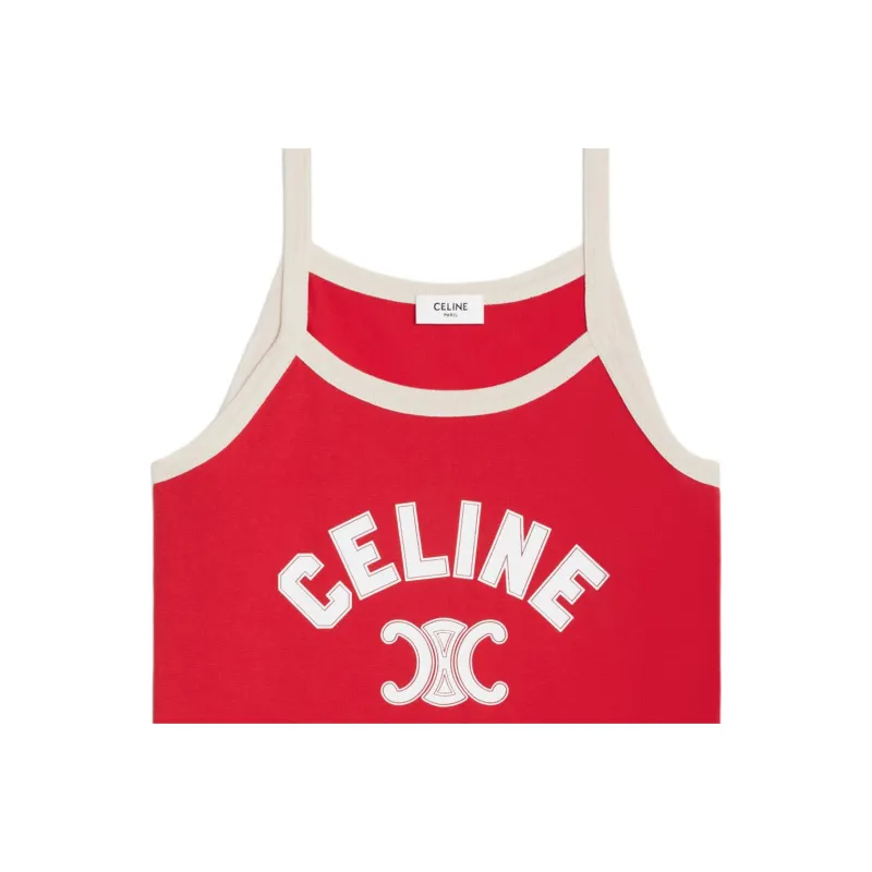 CELINE Paris Tank Top In Cotton Jersey-2