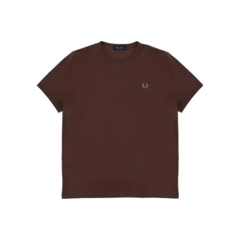 FRED PERRY T Shirts Men Brown-0