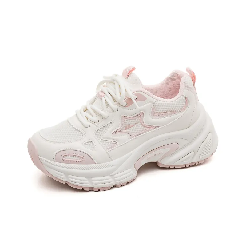 Warrior Wear Resistant Breathable Height Increasing Low Top Chunky Sneakers Women's-1