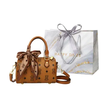 Miss Angel PU Shoulder Bag Crossbody Bag Handbag Women's Brown/Ecru