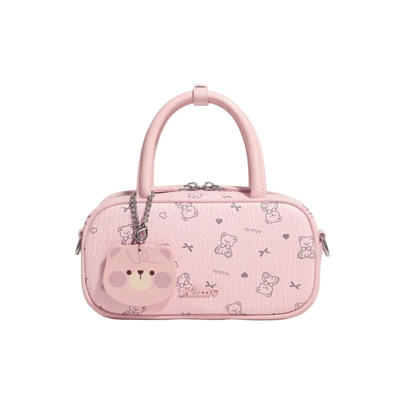 AILUXI Synthetic Leather One Shoulder Handbags Women's Cherry Blossom Pink-0